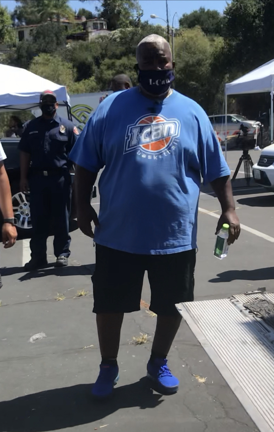 Partnered with I Can Founder Rock Head, food giveaway